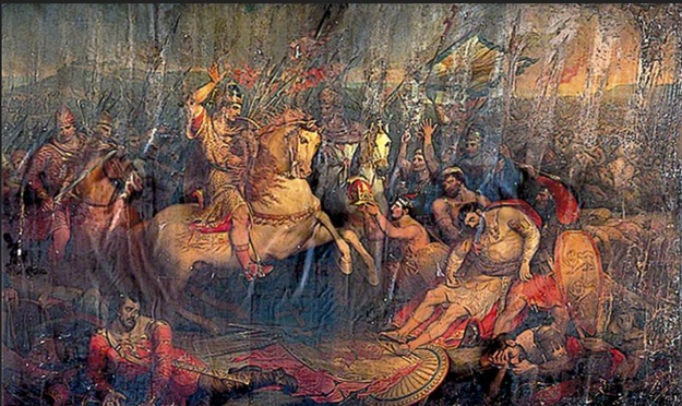 Battle of Hastings, Willian the Conquerer defeats and kills Harold II, 1066, October 14 (Francis William Wilkins) (1800–1842) Battle Abbey, UK
